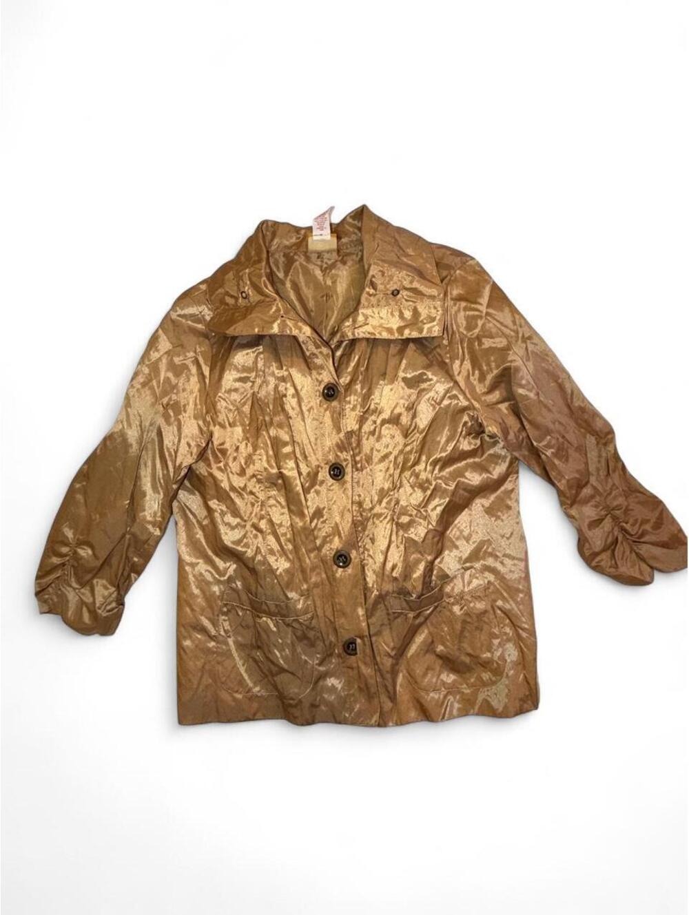 Ruby Rd. Metallic Gold Shimmer Jacket Size 14 - Picture 2 of 6